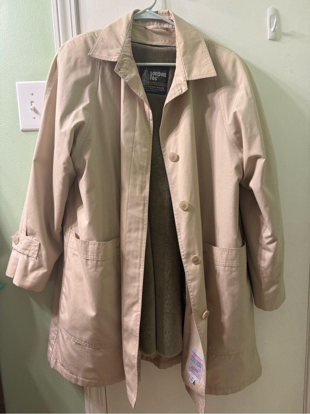 Vintage London Fog Tan Beige Classic Trench Coat